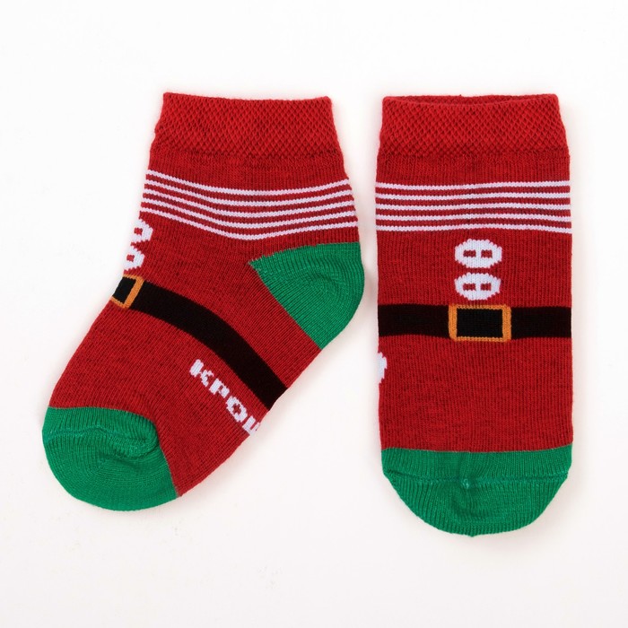 Носки Крошка Я "Санта" 10-12 см, 9-12 мес, 100% хлопок
