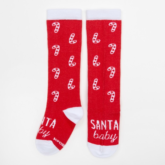 Гольфы Крошка Я "Санта" 10-12 см, 9-12 мес, 100% хлопок