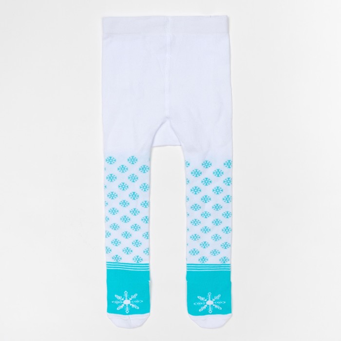 Колготки Крошка Я "Снежинка", белый/голубой, рост 86-92 см