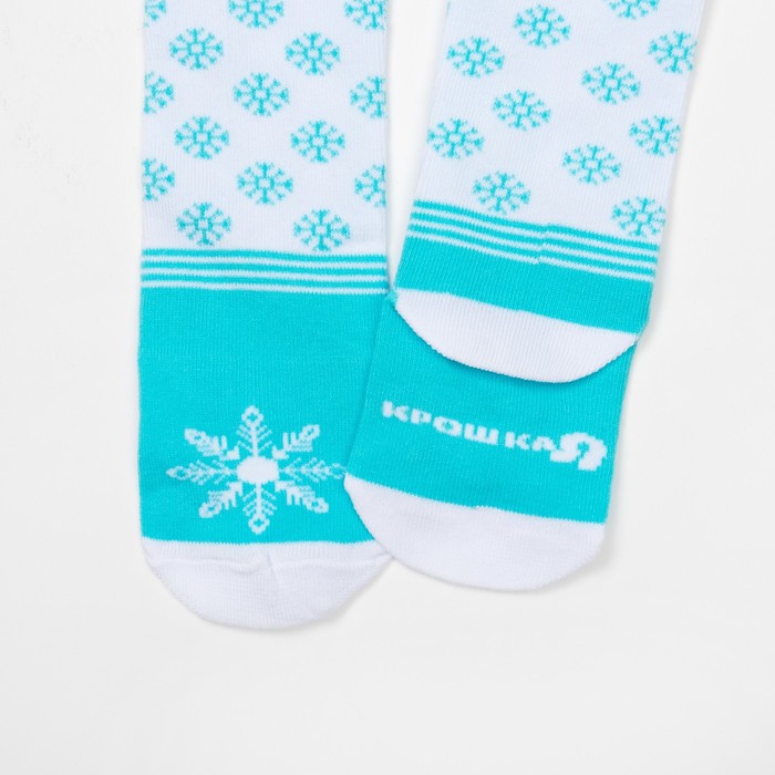 Колготки Крошка Я "Снежинка", белый/голубой, рост 86-92 см