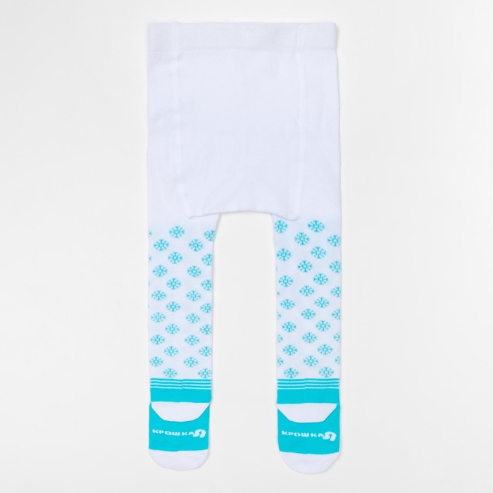 Колготки Крошка Я "Снежинка", белый/голубой, рост 86-92 см