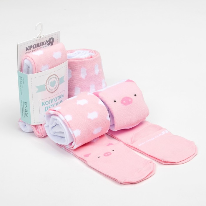 Колготки Крошка Я "Новый год. Поросенок", розовый, рост 86-92 см