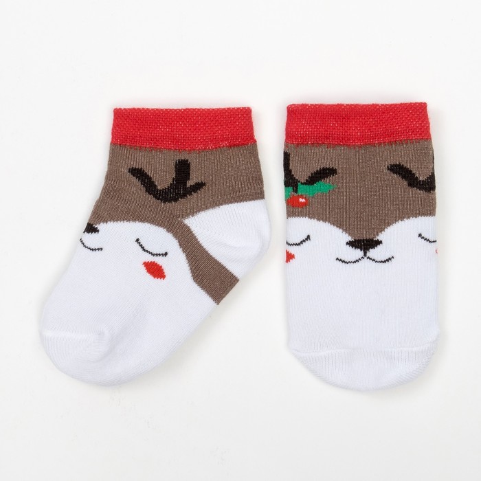 Носки детские "Олень" 8-10 см, 6-9 мес 100% хлопок