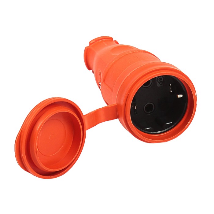 Переносная розетка T-plast, 16 А, 2Р+Е, IP 44, оранжевая, 31.01.304.2300,