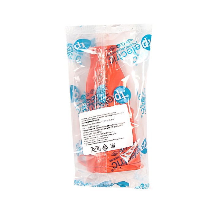 Переносная розетка T-plast, 16 А, 2Р+Е, IP 44, оранжевая, 31.01.304.2300,