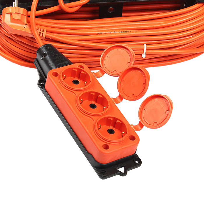 Удлинитель на рамке T-plast, Шу/Р40м, 3 гнезда, 40м, 16А, ПВС 3х1, оранжевый, 70.52.04.02.04