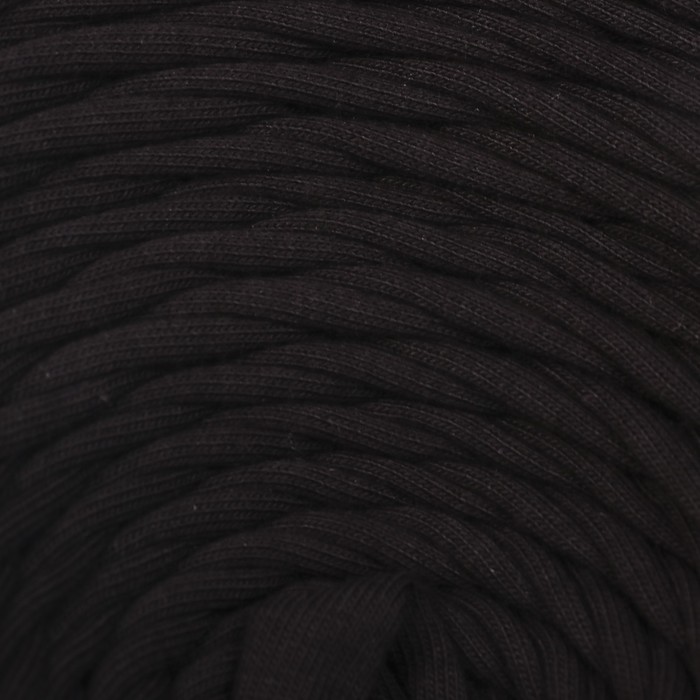 Пряжа трикотажная "Бейка стиль"  110м/370гр , ширина 7-9 мм (3156 черный насыщенный)
