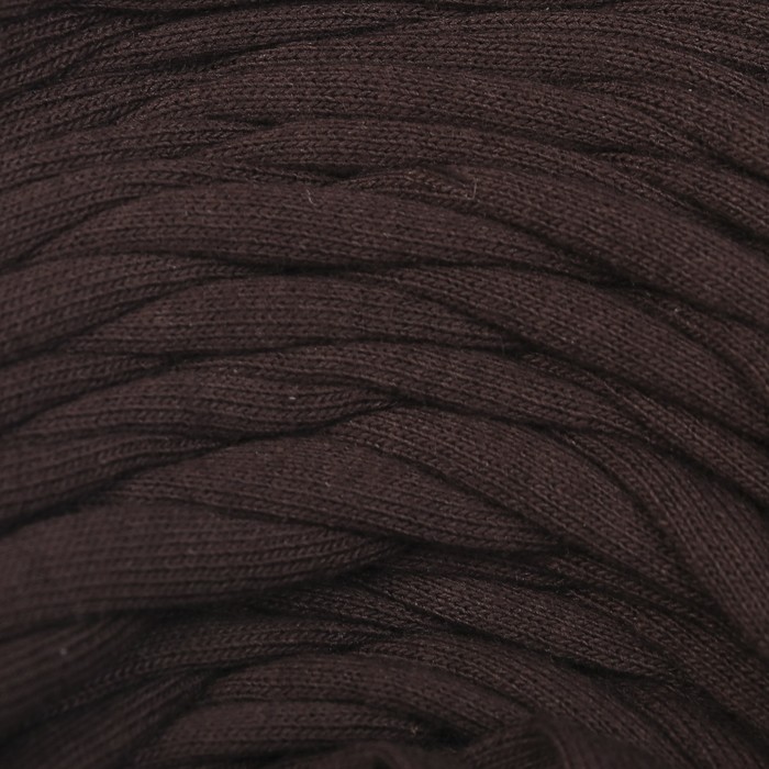 Пряжа трикотажная "Бейка стиль"  110м/370гр , ширина 7-9 мм (3159 коричнев. классический)