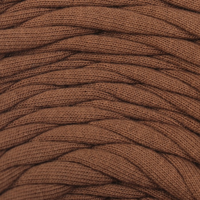 Пряжа трикотажная "Бейка стиль"  110м/370гр , ширина 7-9 мм (3135 сепия)