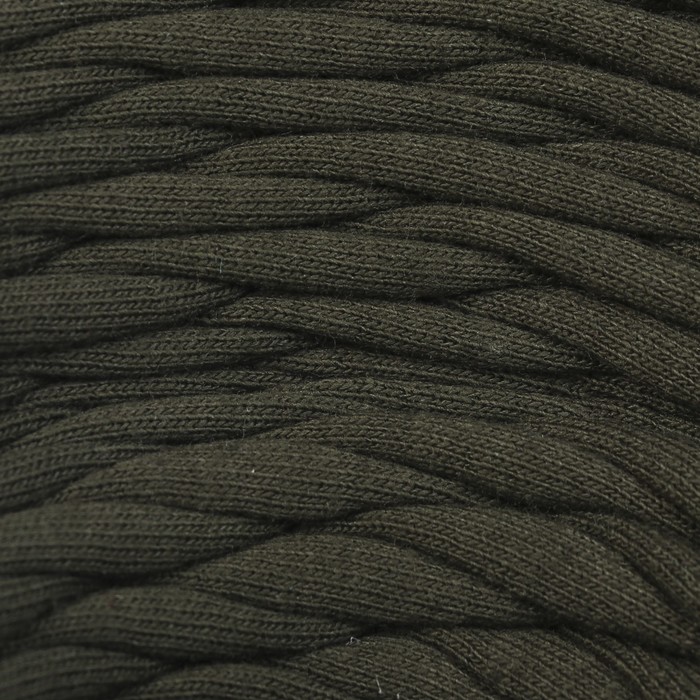 Пряжа трикотажная "Бейка стиль"  110м/370 гр , ширина 7-9 мм (3142 хаки)