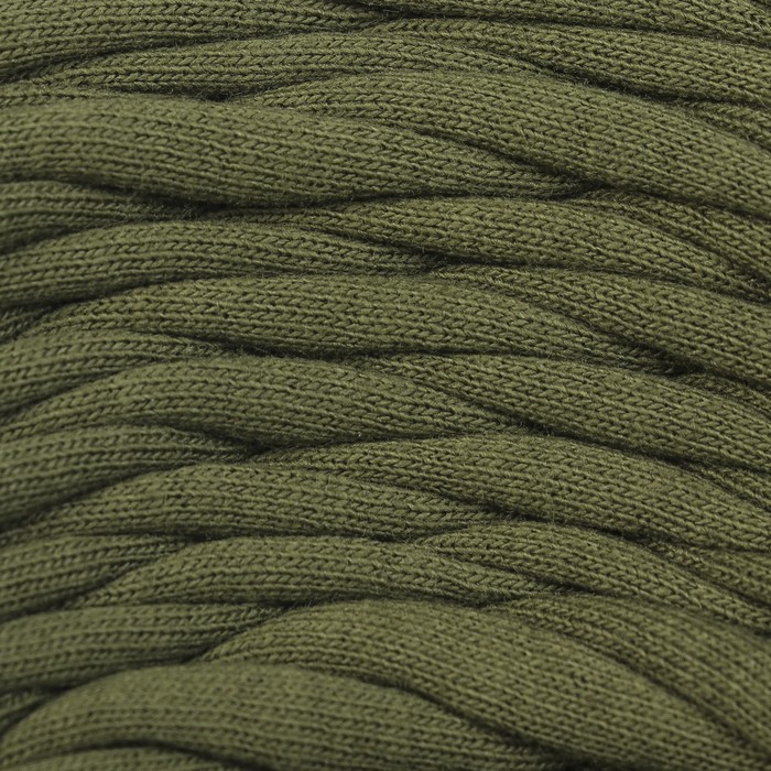 Пряжа трикотажная "Бейка стиль"  110м/370гр , ширина 7-9 мм (3130 т. оливковый)