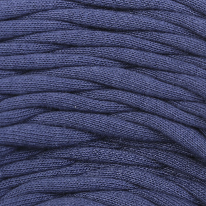 Пряжа трикотажная "Бейка стиль"  110м/370гр, ширина 7-9 мм (3153 полуночно-синий)