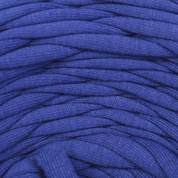 Пряжа трикотажная "Бейка стиль"  110м/370гр , ширина 7-9 мм (3114 синий)