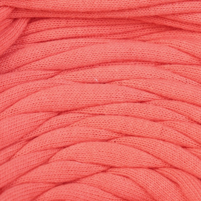 Пряжа трикотажная "Бейка стиль"  110м/370гр , ширина 7-9 мм (3047 коралловый)