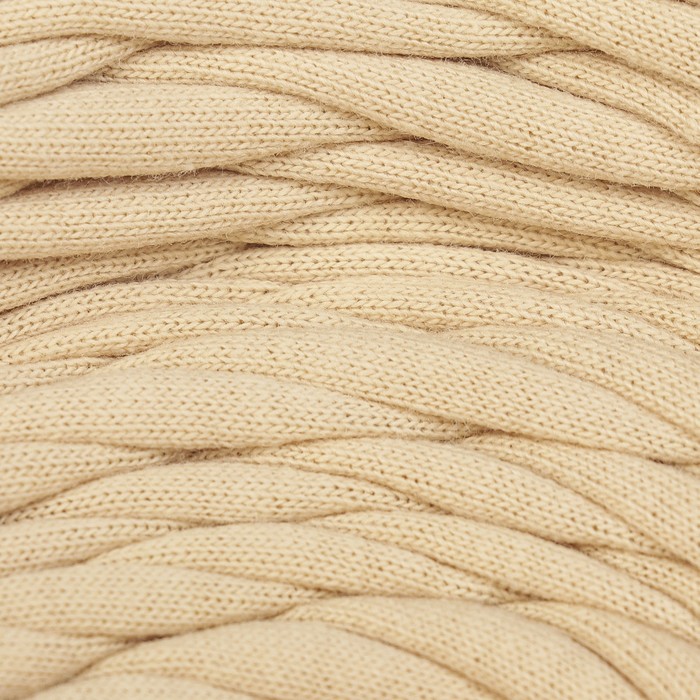 Пряжа трикотажная "Бейка стиль"  110м/370гр , ширина 7-9 мм (3013 бежевый)