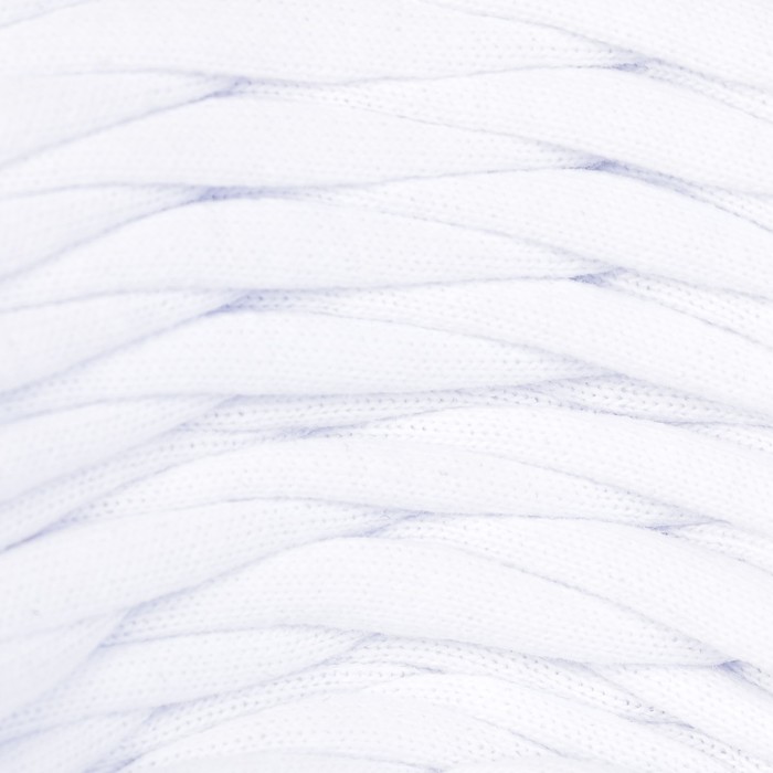 Пряжа трикотажная "Бейка стиль"  110м/370гр , ширина 7-9 мм (3001 белый)