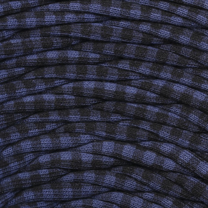 Пряжа трикотажная "Бейка стиль"  110м/370гр , ширина 7-9 мм (9010 ночные узоры)