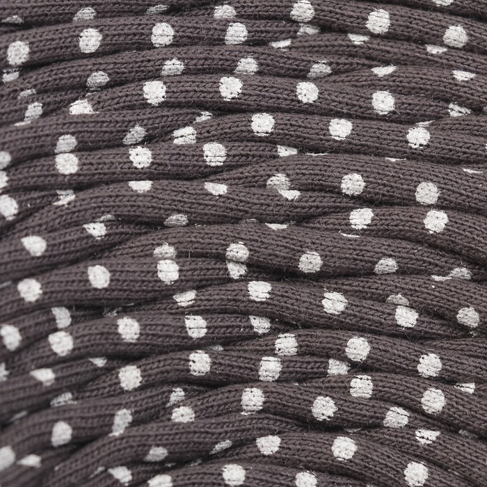 Пряжа трикотажная "Бейка стиль"  110м/370гр , ширина 7-9 мм (9105 горошек серый)