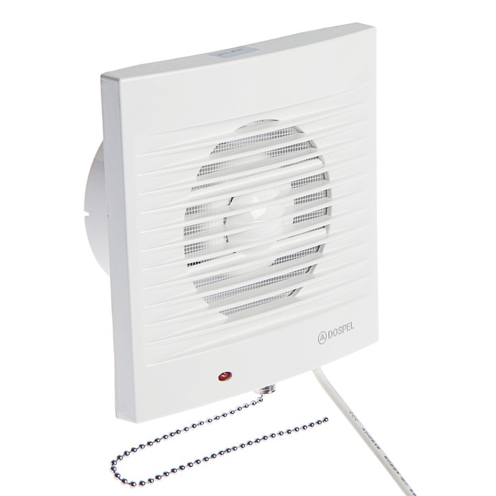 Вентилятор осевой, москитная сетка, с выключателем, d=100 мм, 220 В, 15 Вт, белый