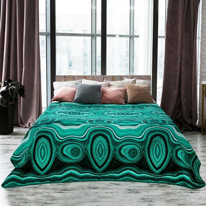 Покрывало Этель Минералы евро Малахит 200х220 см, микрофибра 100% п/э