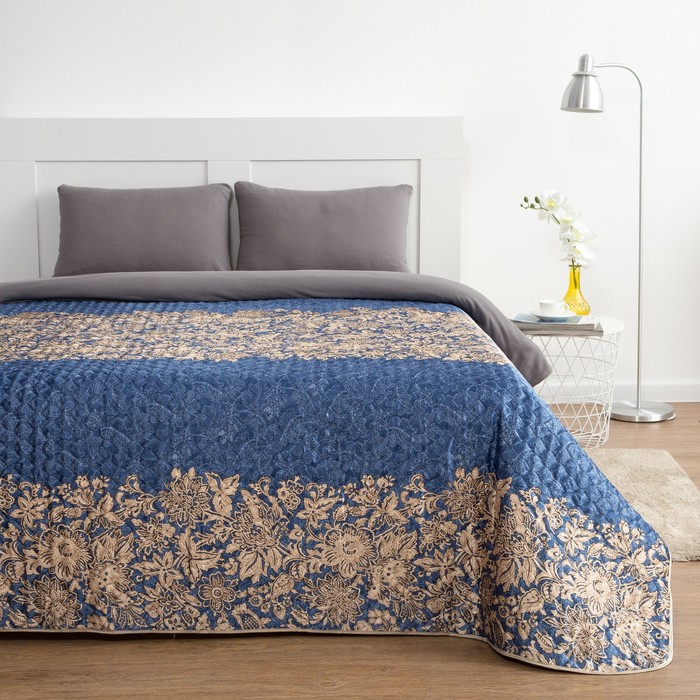 Покрывало "Этель" шёлк евро Фантазия 200х220 см, искусственный шёлк 100% п/э