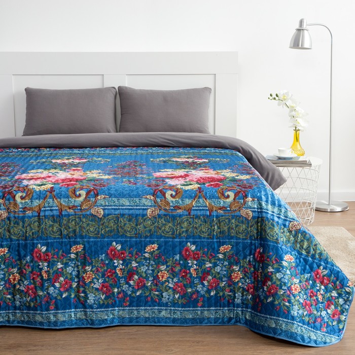 Покрывало "Этель" шёлк 1,5 сп. Цветочный сад 150х220 см, искусственный шёлк 100% п/э