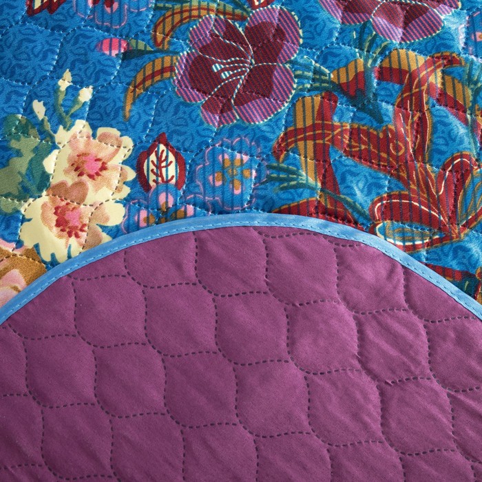 Покрывало "Этель" шёлк евро Цветочный сад 200х220 см, искусственный шёлк 100% п/э