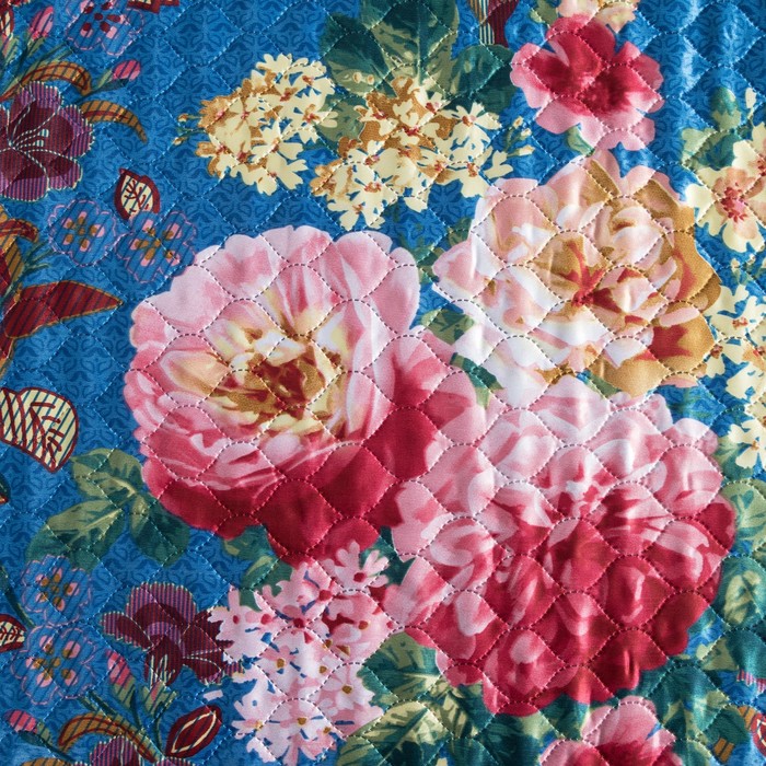 Покрывало "Этель" шёлк евро макси Цветочный сад 220х240 см, искусственный шёлк 100% п/э