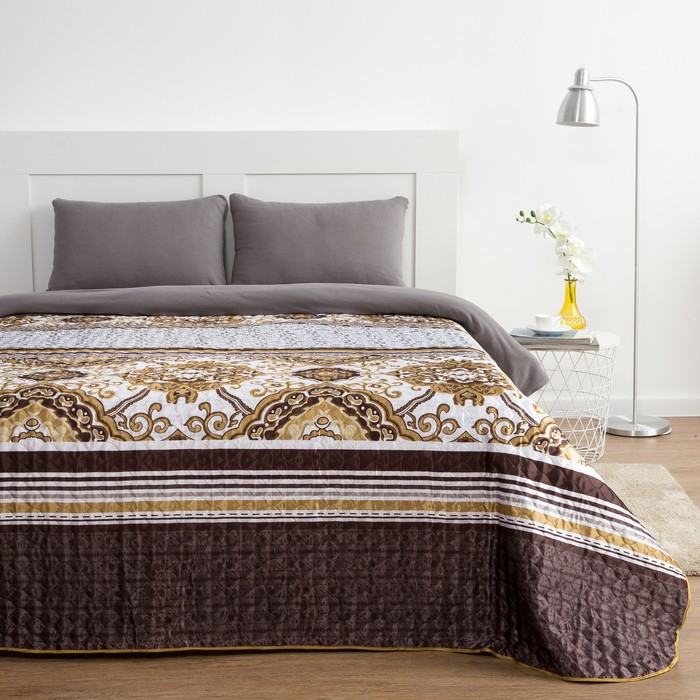 Покрывало &quot;Этель&quot; шёлк 2 сп. Грация 180х220 см, искусственный шёлк 100% п/э