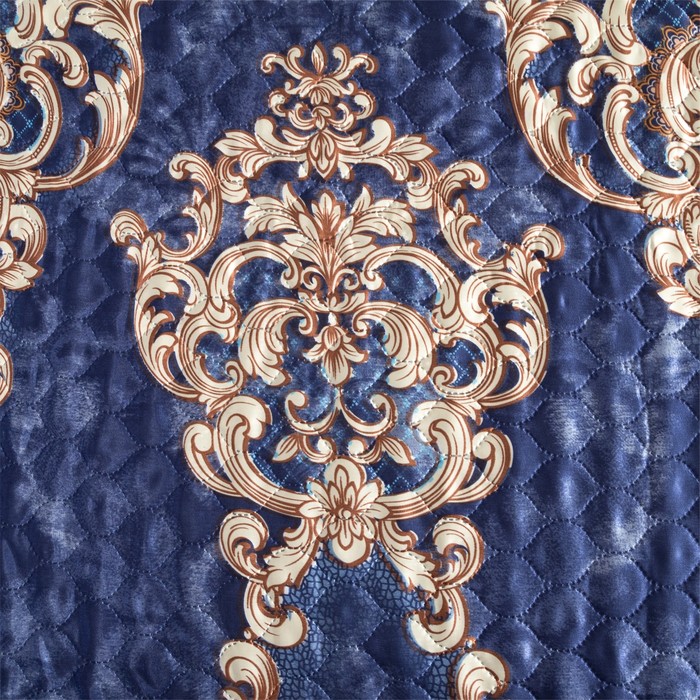 Покрывало "Этель" шёлк 1,5 сп. Вензеля 150х220 см, искусственный шёлк 100% п/э