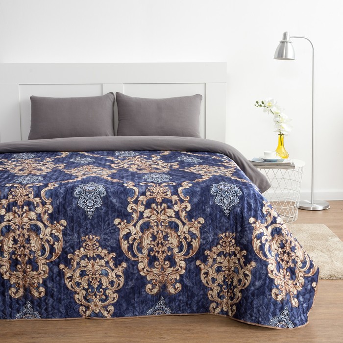 Покрывало &quot;Этель&quot; шёлк евро Вензеля 200х220 см, искусственный шёлк 100% п/э