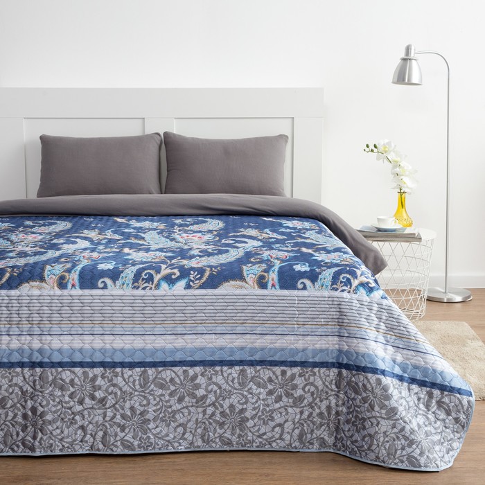 Покрывало &quot;Этель&quot; шёлк евро Вдохновение 200х220 см, искусственный шёлк 100% п/э