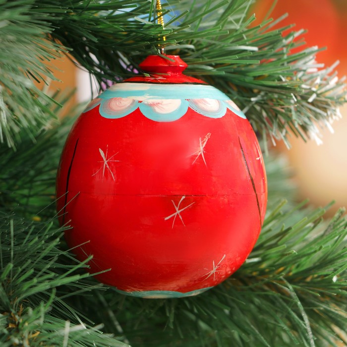 Подвеска новогодняя «Шар - Дед мороз», 7 см
