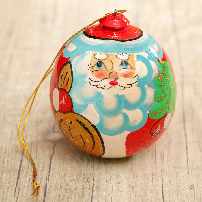 Подвеска новогодняя «Шар - Дед мороз», 7 см