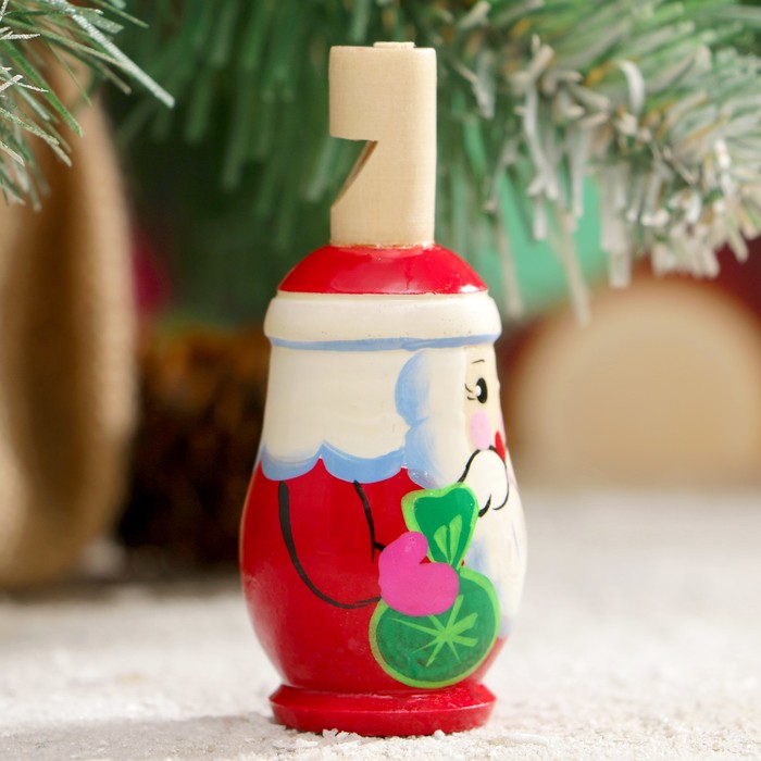 Свистулька «Дед Мороз», 3х7 см, микс