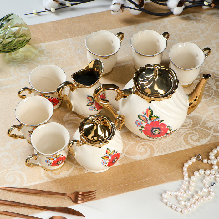 Чайный набор "Орфей" 9 предметов Зеленый УЦЕНКА