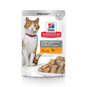 

Влажный корм Hill's Cat для стерилизованных кошек, курица в соусе, пауч, 85 г