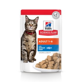 

Влажный корм Hill's SP Cat для кошек, океаническая рыба в соусе, пауч, 85 г