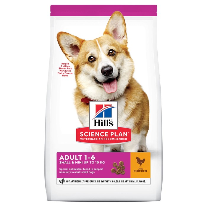 Сухой корм Hill's Dog small mini для миниатюрных собак, курица, 3 кг