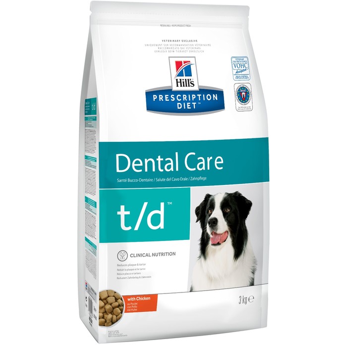 Сухой корм Hill's Dog t/d для собак, лечение болезней полости рта, 3 кг
