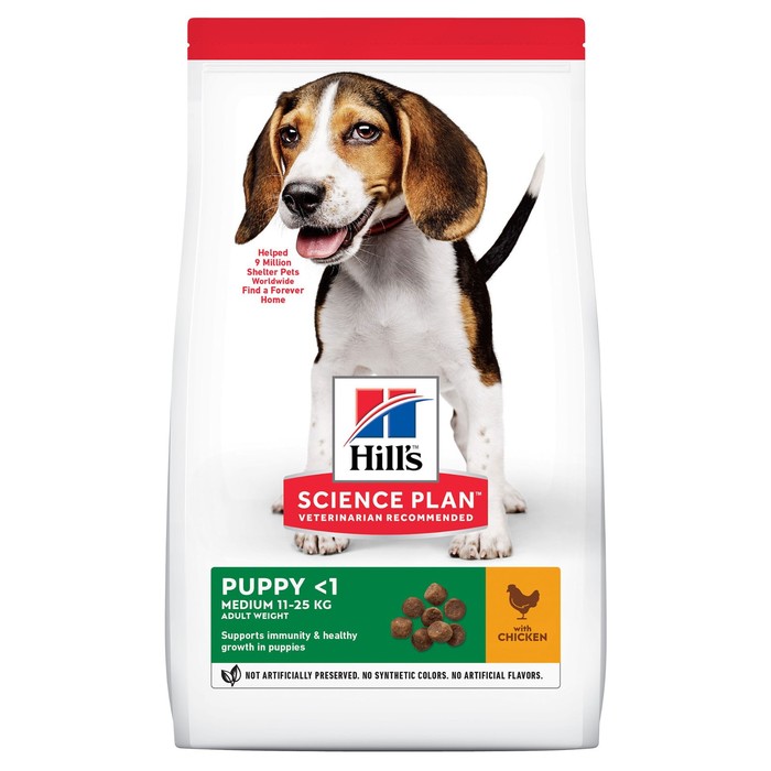 Сухой корм Hill's Puppy medium для щенков средних пород, курица, 12 кг