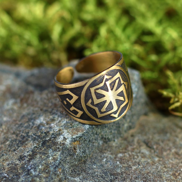 Перстень "Молвинец", пластинчатый, латунь