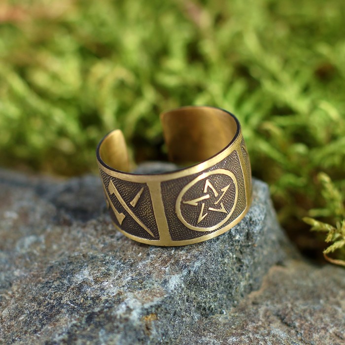 Перстень "Звезда", латунь, D=17-23 мм