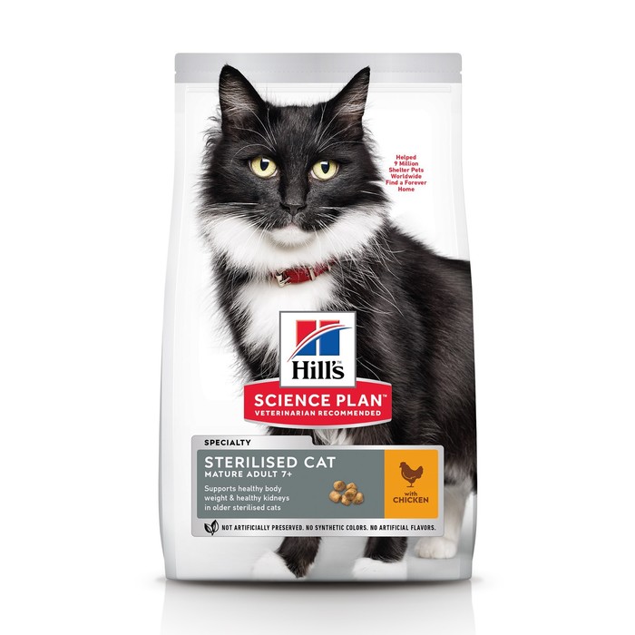 

Сухой корм Hill's Cat sterilised 7+ для стерилизованных кошек с 7 лет, 300 г