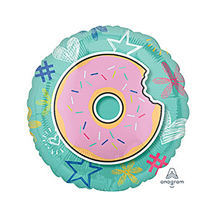 Шар фольгированный 18" "Пончик надкусанный", круг