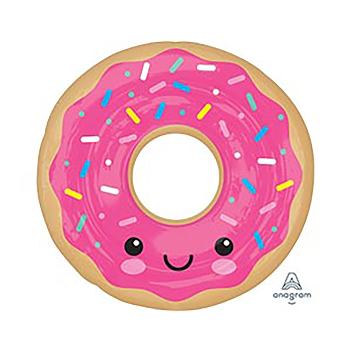 Шар фольгированный 28" "Розовый пончик в глазури", круг