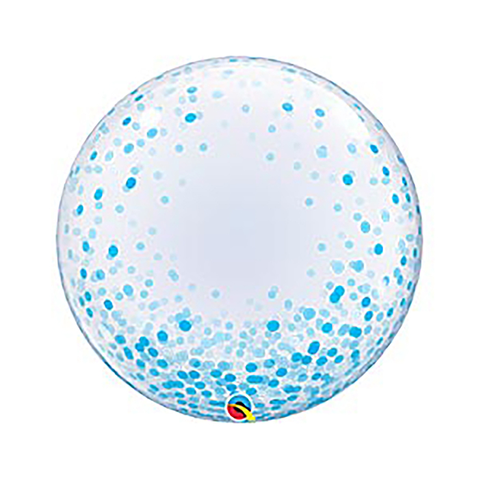 Шар фольгированный 24" " Голубое конфетти", круг
