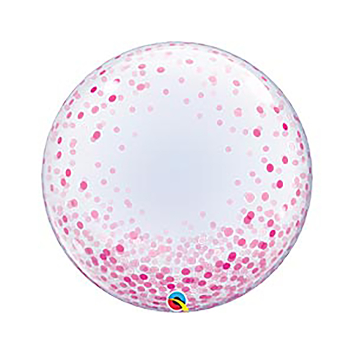 Шар фольгированный 24" " Розовое конфетти", круг