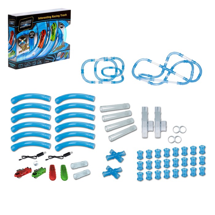 Автотрек в трубе Speed Pipes, 2 машины + шар, радиоуправление