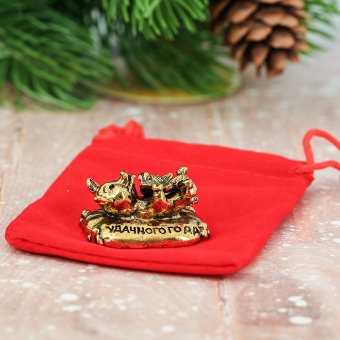 Фигурка новогодняя в мешочке "Удачного года"